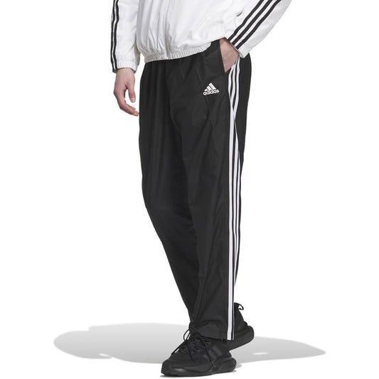Adidas Jersey Bottom 3 Stripes Loose Fit Tapered Leg Open Hem WIND. RDY Wind Pants IJL71 Men's