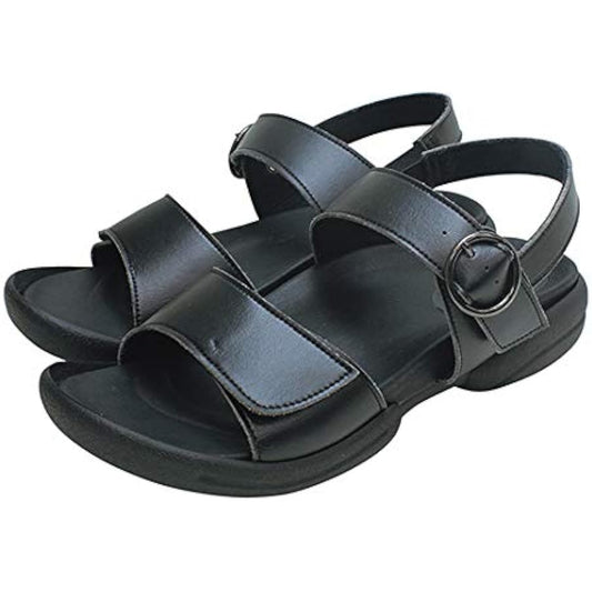 [Regetta] Flat Sandals RW-1014 Women's Office Nurse Sandals Back Belt Velcro Adjustable Low Heel High Instep Easy to Walk Easy to Wear Less Fatigue No Pain Made in Japan