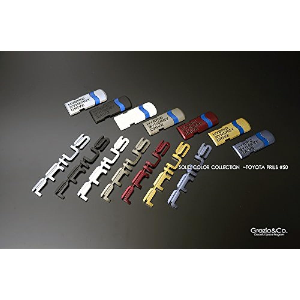 50 series Prius deep red emblem 5-piece set (for PCS cars) DR