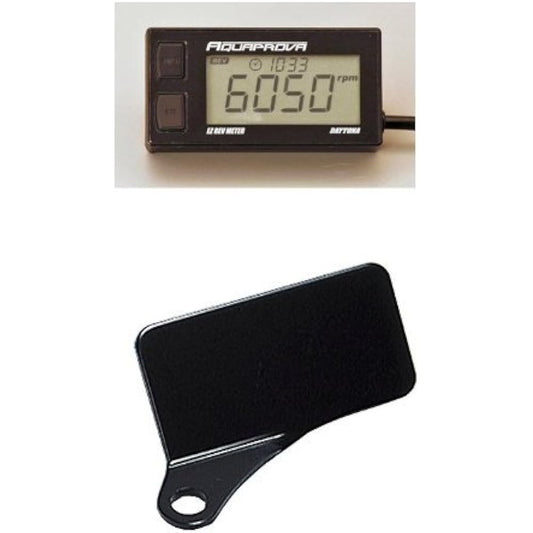 DAYTONA Tachometer EZ Digital 72814 + DAYTONA Digital Meter Stay (L) Black 37059 Set Item