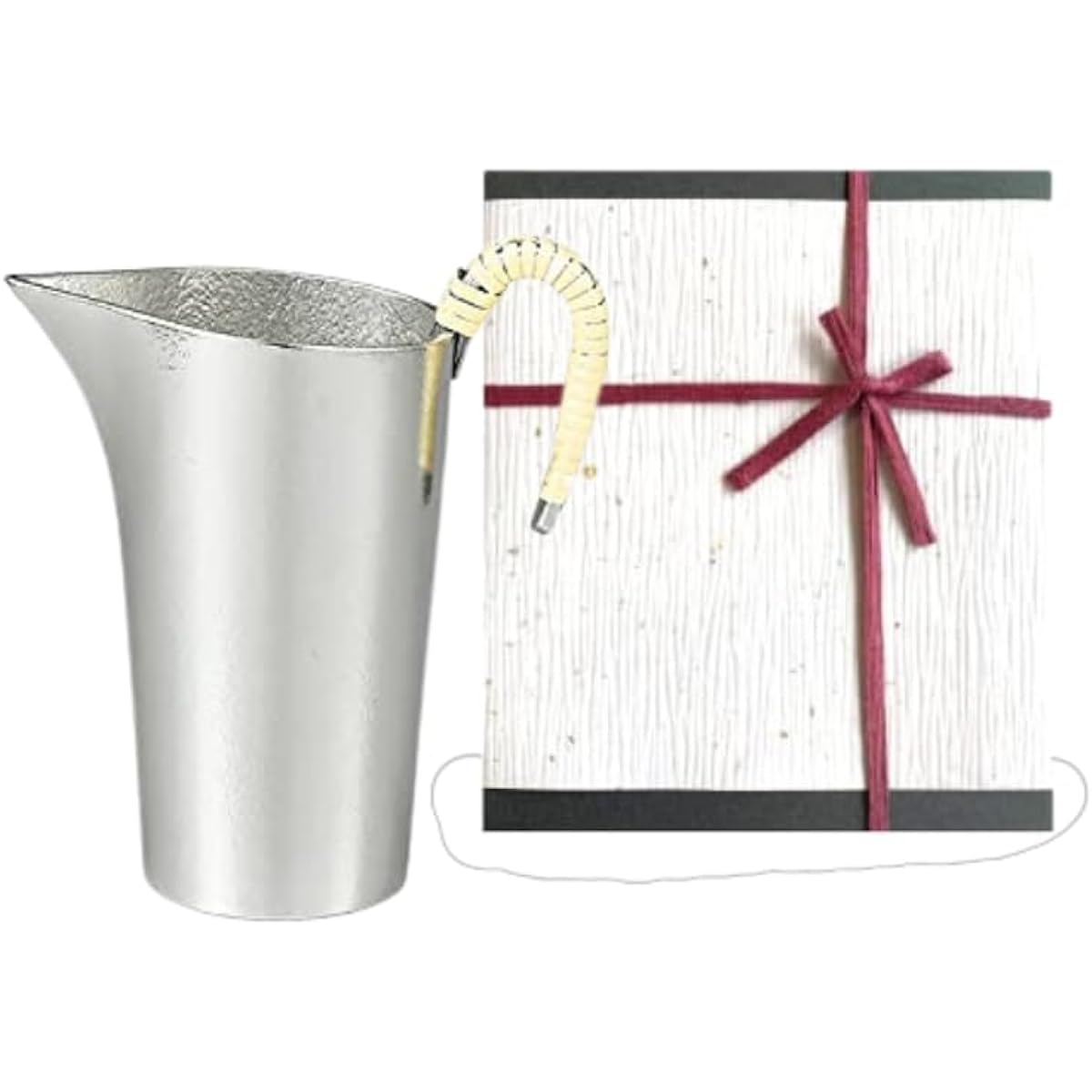 [Nousaku red cotton ribbon wrapping with Japanese paper] Chirori S, H120 W110 D64 200cc Tin chirori