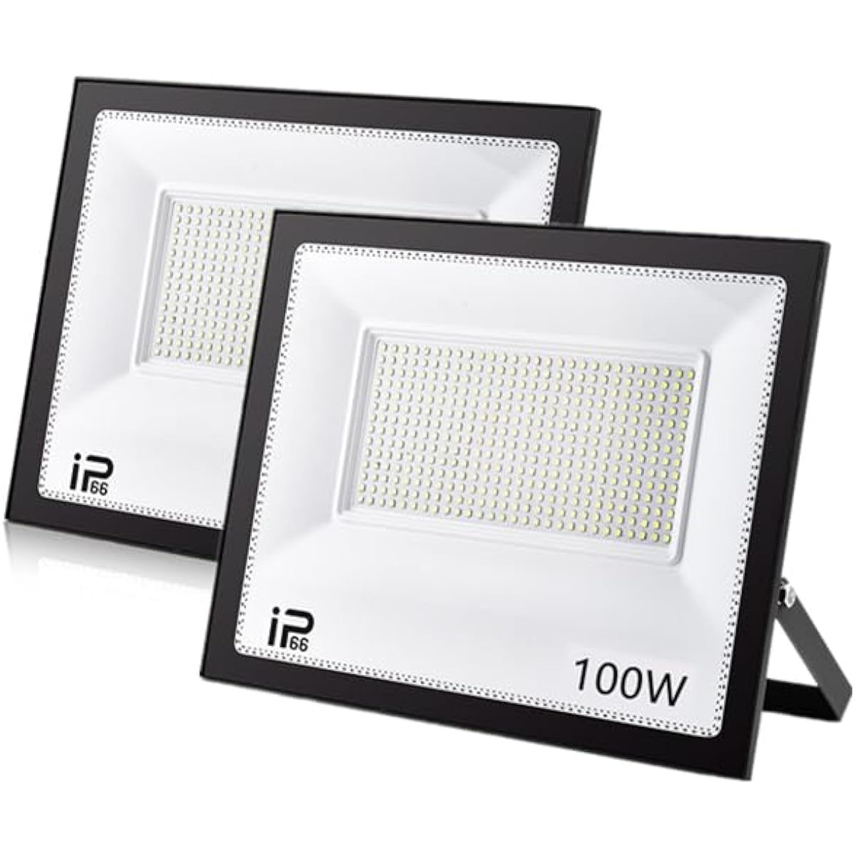2 LED Floodlight 100W IP66 Waterproof Work Light 15000LM Flood Light Energy Saving High Brightness Grounded Plug PSE Compatible 1.8M Cord Work Light Parking Light Sign Light Factory Warehouse Lighting Gym Garage Light Street Light Daylight Indoor/Outdoor