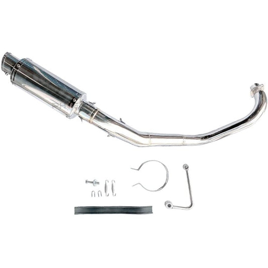 PHOENIX Short Muffler Body Monkey Stainless Steel Silver Silencer Exhaust Pipe Straight Exhaust Pipe Shot Muffler Curl End