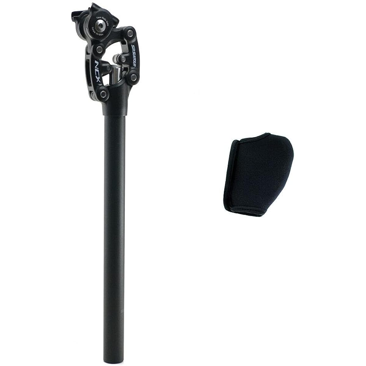 SR Suntour SP12 NCX Suspension Seat Post with Protective Cover 27.2X350mm,Black, VK2350