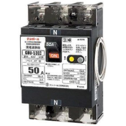 Temparl Industries U53EC5030V AA neutral wire open phase protection earth leakage breaker for solar power generation systems with OC 50A 30mA with lead wire