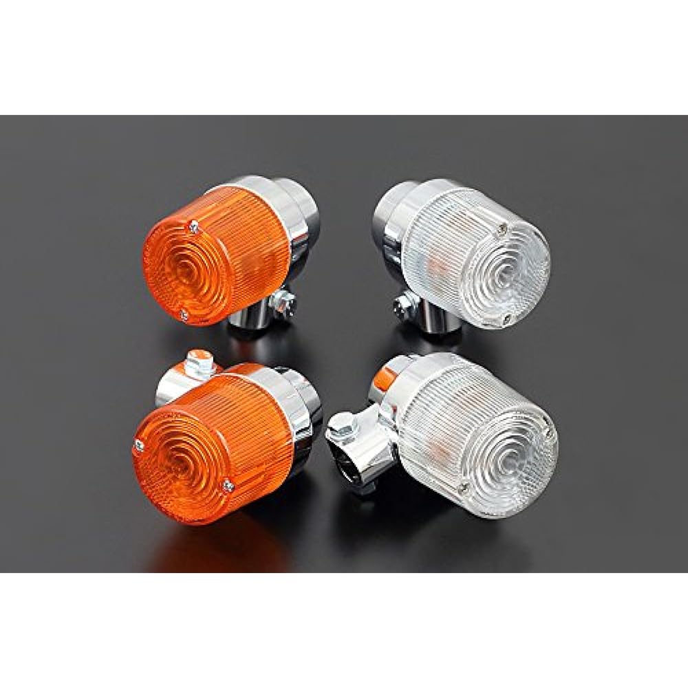 PMC 219-5013 Motorcycle Turn Signal European Type 50φ Turn Signal Clear/Plated Set of 2