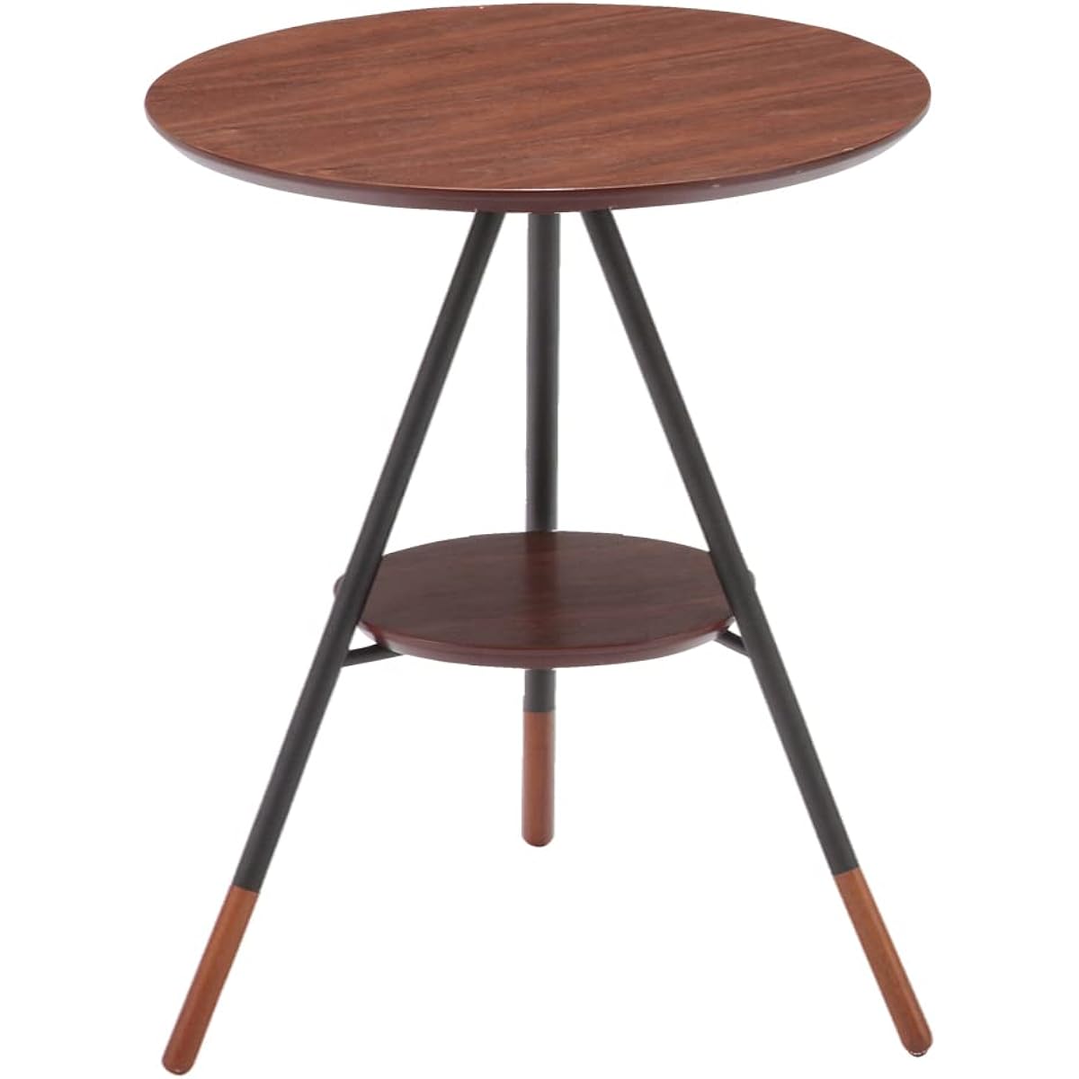 TOCOM Side Table Walnut Veneer Top Dark Brown Width 41.5cm Height 50cm Ole SST-570