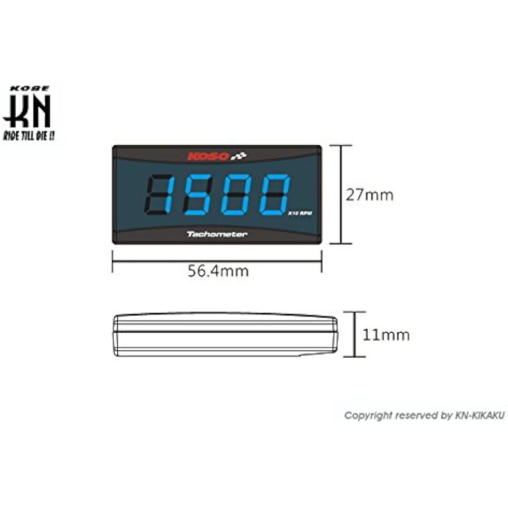 KN Planning KOSO Super Slim Meter Compact Digital Tachometer Motorcycle Motorcycle Electric Tachometer