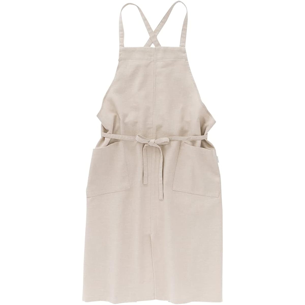 [HaTaKaKe] Cotton Linen Herringbone Apron [Cotton Linen Water Repellent Made in Japan] [Both Side Pockets Front Slit] <Kitchen Gardening> <Unisex Stylish Gift>