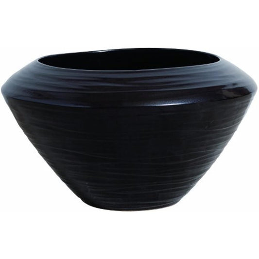 Plus Garden Water Lotus Pot York Φ470mm No Bottom Hole Black Shigaraki Ware 234-02