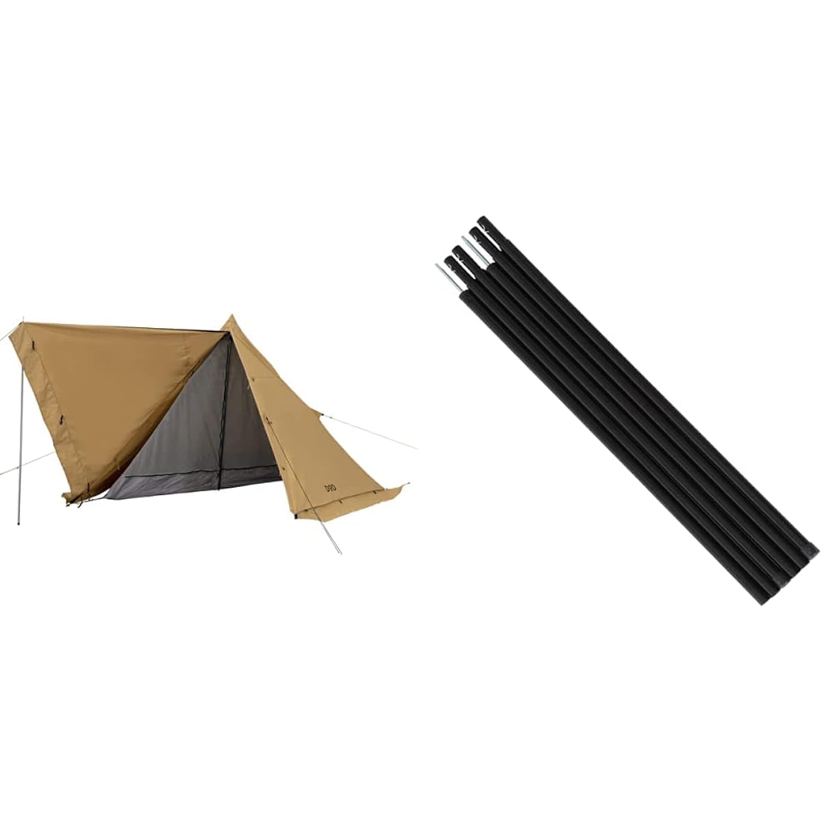 DOD Musha Tent for 1 Person Solo Tent Made of TC Material Resistant to Sparks T1-819-TN/BK/KH