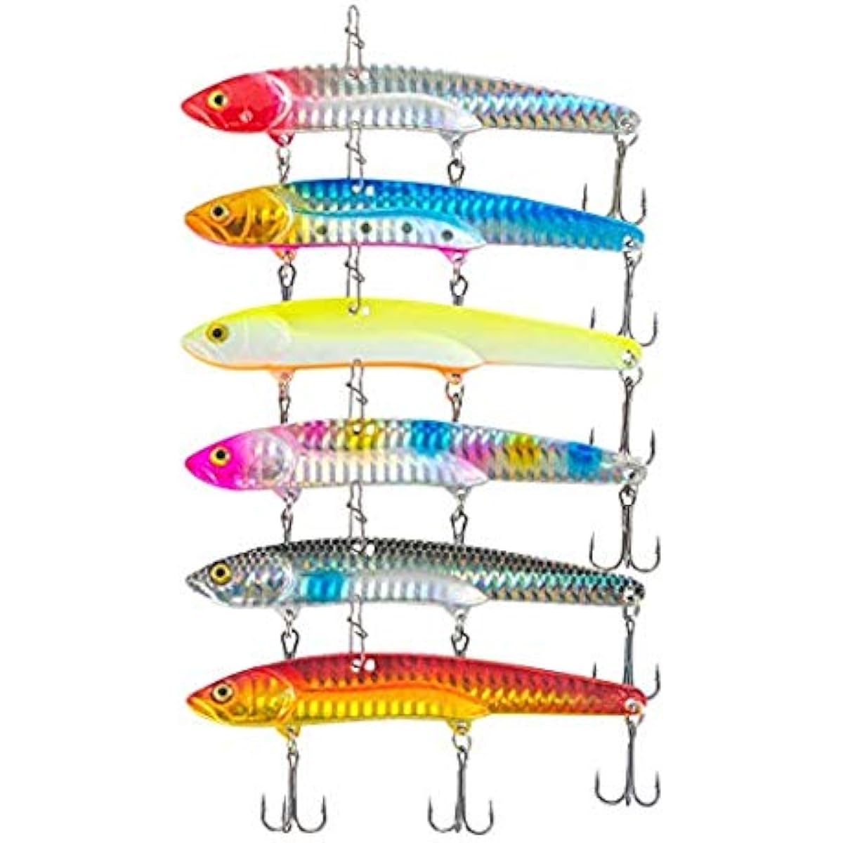 Flying distance similar to a jig!! [Orld Fishing Gear] Vibration "Gachi Color Series" 6 piece set 4 types (24g (metal)/34g/28g/24g) For shore jigging such as sea bass, flounder, yellowtail, yellowtail, sagoshi, and bream 6 Color lure set (metal vibe 24g/