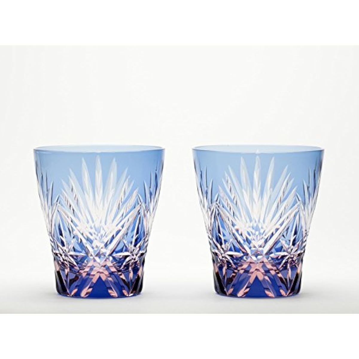 Mitsuwa Glass Crafts Edo Kiriko Kenbishi Star Pattern Mini Old Pair M-8586-2BP