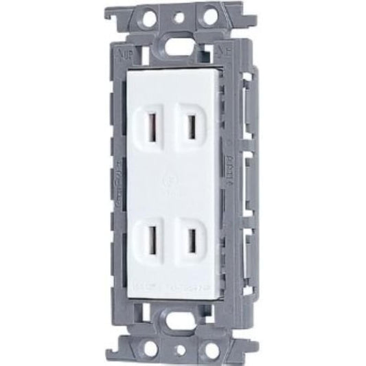 Panasonic Cosmo Series Wide 21 Embedded Double Outlet with Insulation Frame White WTF15024WK 10 Pieces