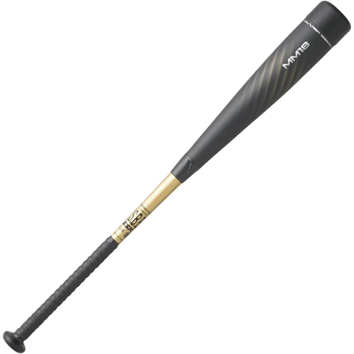 SSK Baseball Boys Softball Bat FRP MM18 Middle JR SBB5039MD Black x Gold Compatible with Boys Baseball Comes with a dedicated bat case