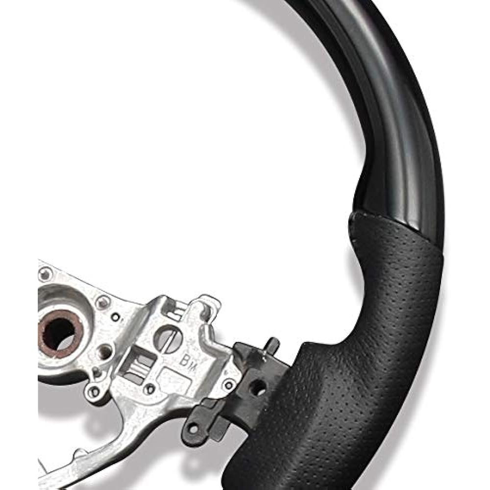 Steering Noah Voxy Esquire 80 Series Harrier Piano Black Gun Grip PVC Leather Genuine Replacement Handle Wood Style Panel Luxury Punching Leather Car Dress-up (Piano Black)