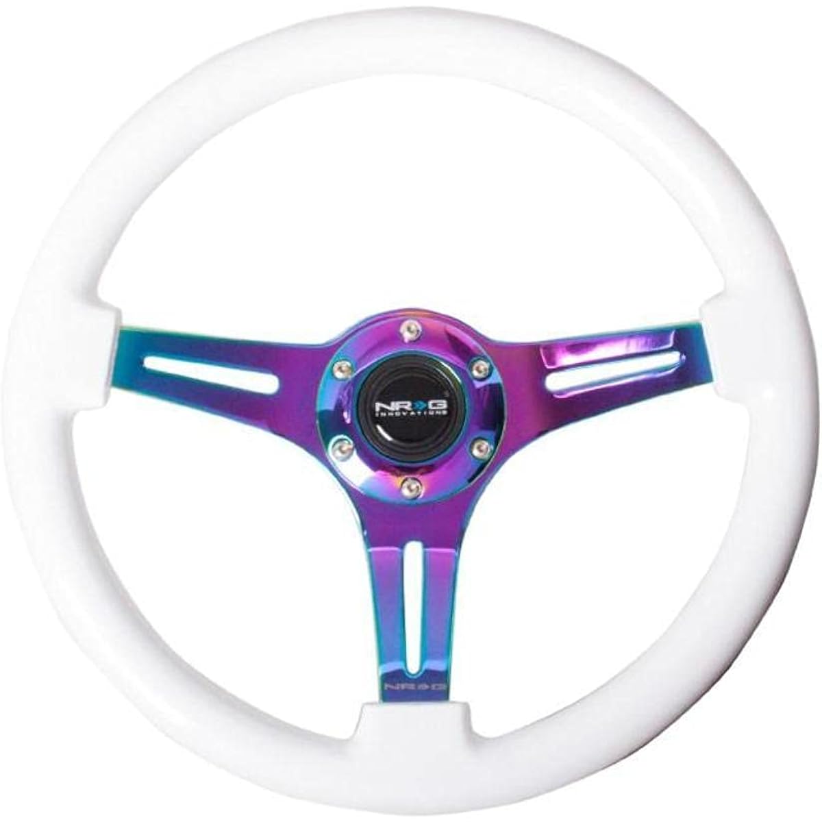 NRG Innovations ST-015MC-WT Classic wood grain wheels (350mm Neoclome spokes-White Paint grip)