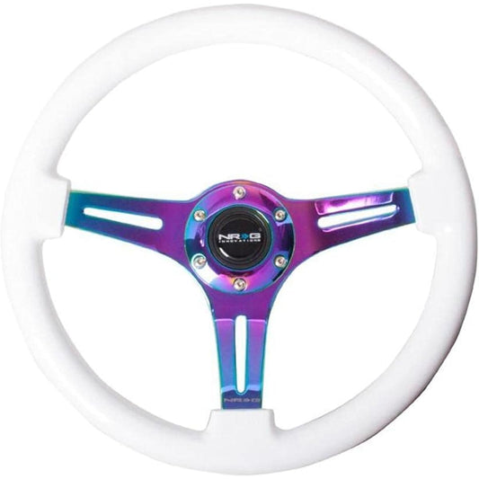 NRG Innovations ST-015MC-WT Classic wood grain wheels (350mm Neoclome spokes-White Paint grip)