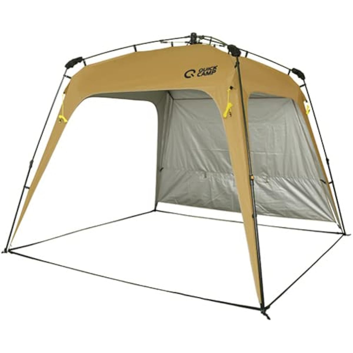 Quick Camp Large One-Touch Tarp Tent 2.0m x 2.5m For 2 to 4 People With Flap Light Blocking Heat Shielding Water Resistant Camping Hiking
