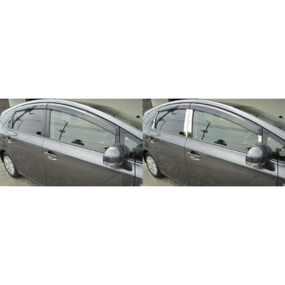 BRIGHTZ Prius α ZVW40W ZVW41W Super Mirror Stainless Steel Black Plated Pillar Panel Useful 10PC [PIL-BLA-306] Prius α Alpha Alpha Alpha Alpha 6507