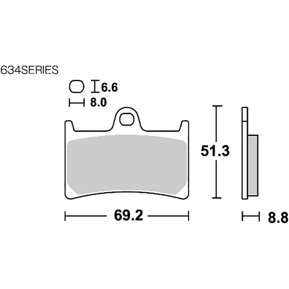 KITACO SBS Brake Pad 634HF Ceramic TZR250/SP/R/RS/SPR XJR400R T-MAX T-MAX530 MT07 MT09 Tracer MT-01 etc. 777-0634000