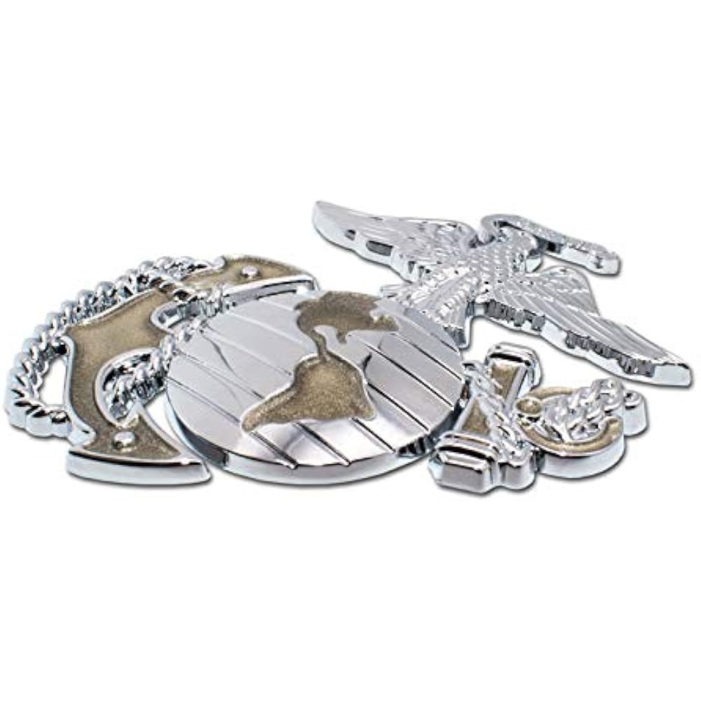 Elektroplate Marines Premium Anchor Gold Chrome Auto Emblem