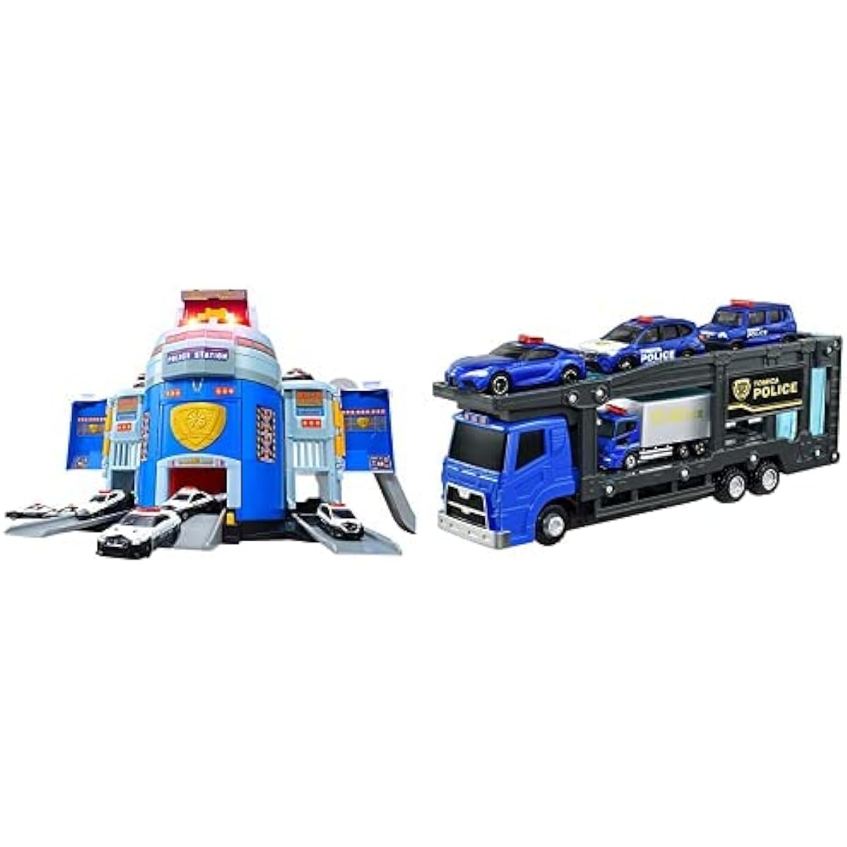 Tomica Transformation! DX Police Station and Tomica Police Dispatch! Police Carrier Car Set Set