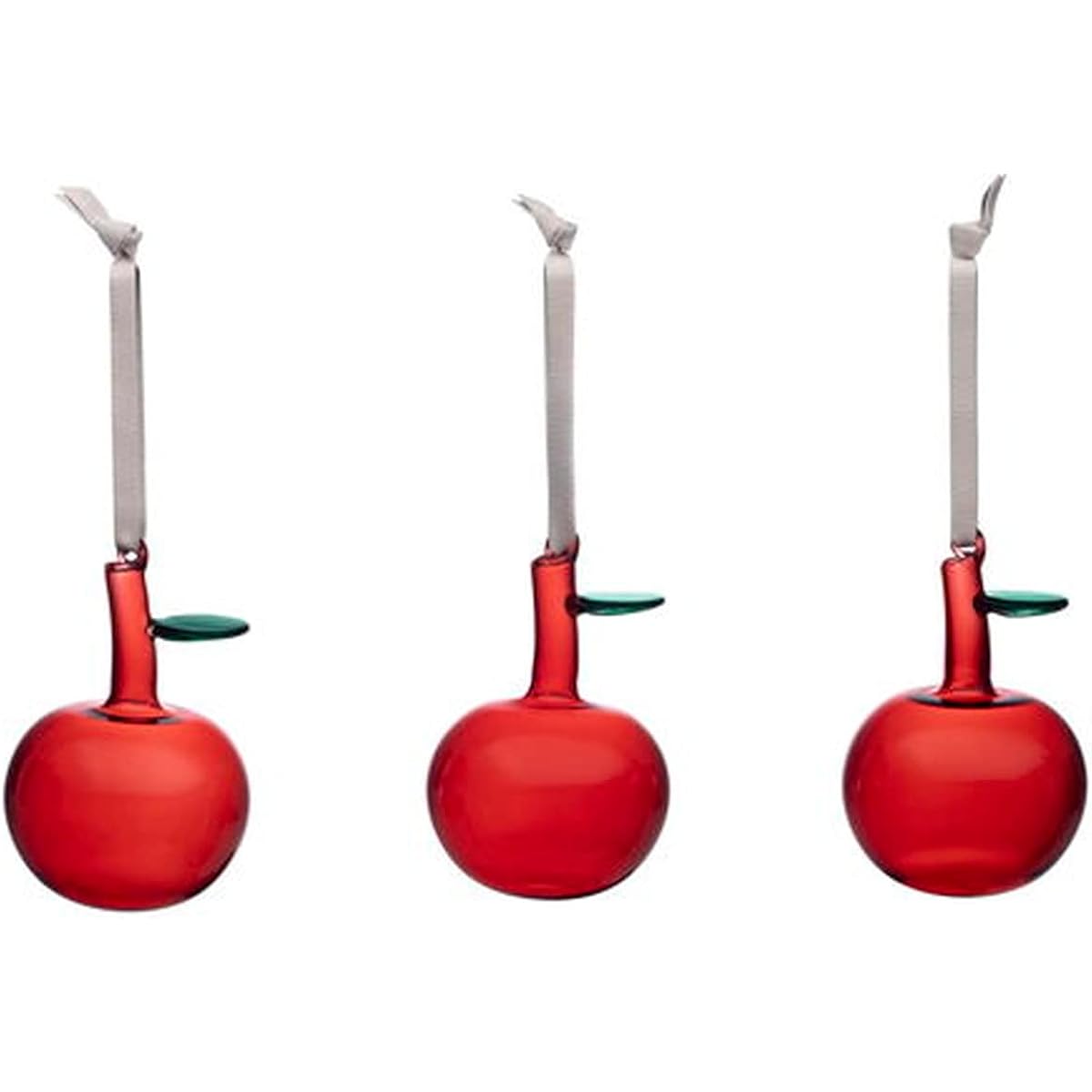 [Regular Imported Product] Iittala Glass Apple Set of 3 Red 1055140