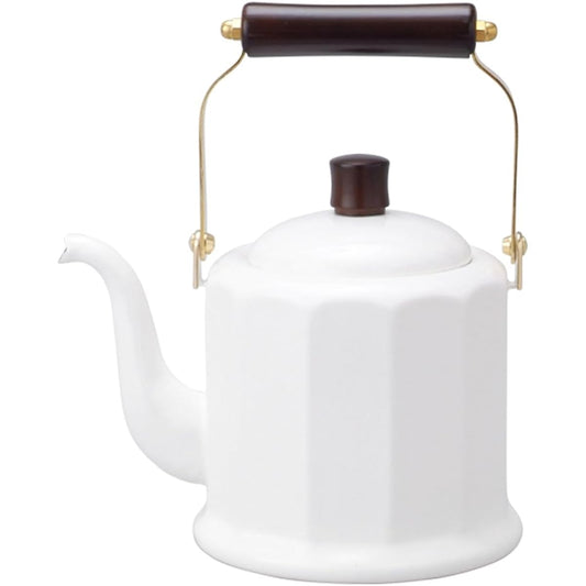 Noda Horo Kettle Enamel 2.0L IH Compatible White Made in Japan Royal Classic RCL-50KW