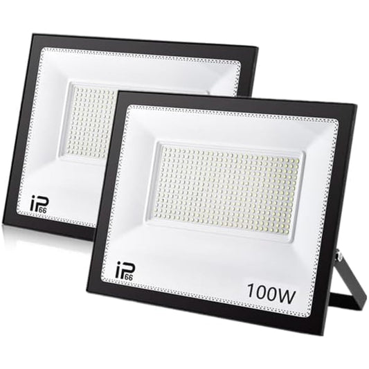 100W IP66 Waterproof LED Floodlight, Work Light, 15,000 LM, Flood Light, Energy Saving, High Brightness, Grounded Plug, PSE Compatible, 1.8M Cord, Work Light, Parking Lot Light, Signage Light,