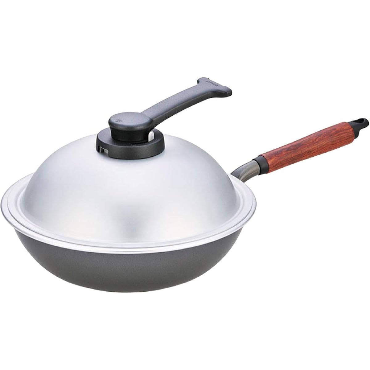 Hokuriku Aluminum Lightweight Wok Wu Wenpan 28cm Cam Night Gray WPL28