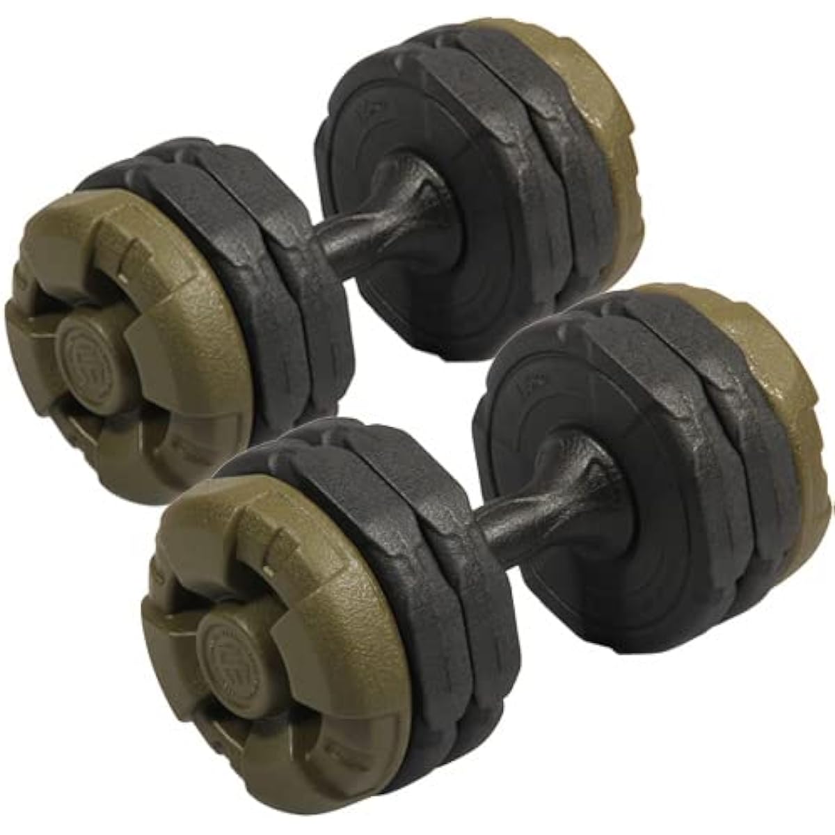 Leading Edge Adjustable Dumbbell Army Dumbbell 10kg x 2 Set Adjustable Odorless Rust Free Muscle Training Green