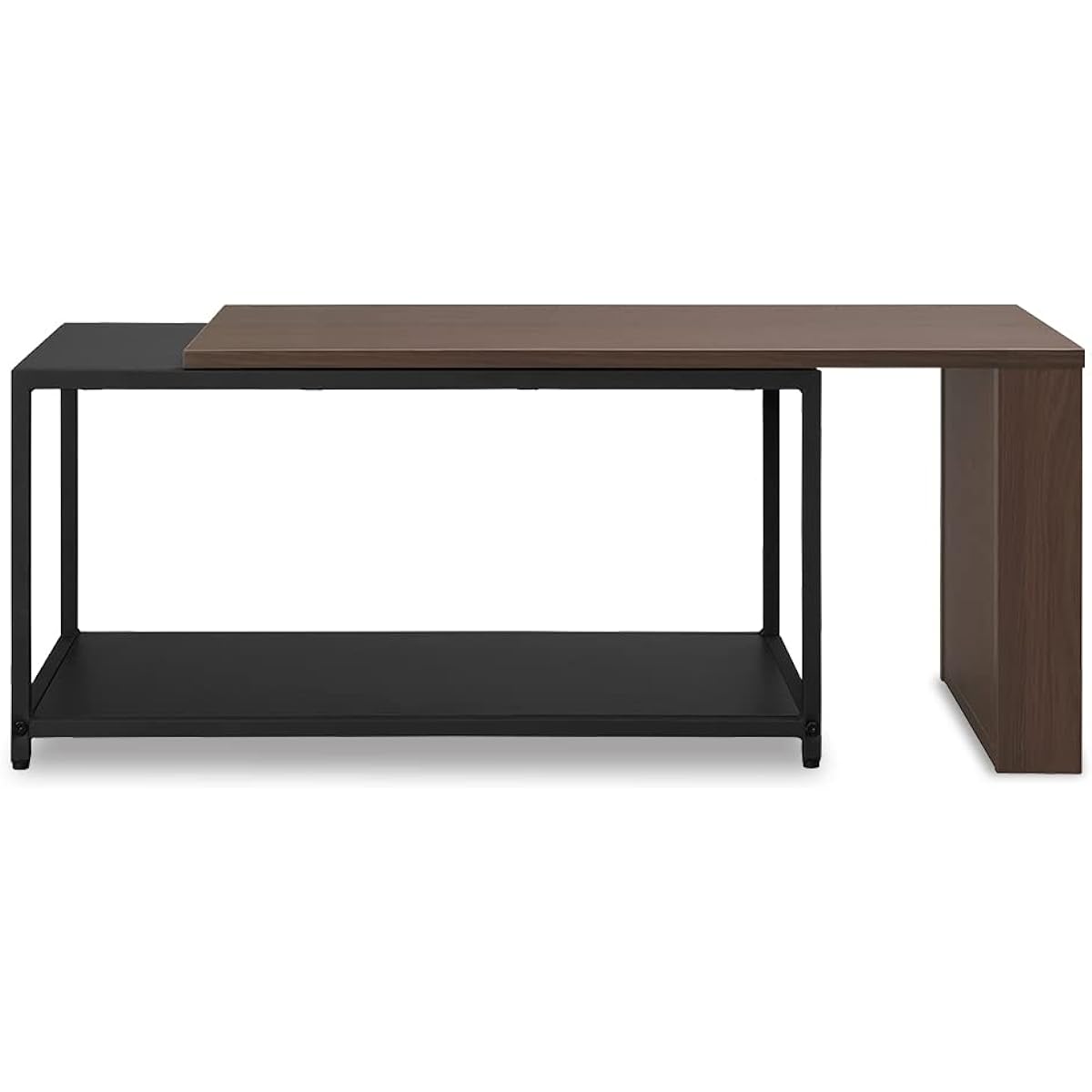 IRIS OHYAMA Table Center Table Desk Telescopic Center Table Width approx. 79~129 x Depth approx. 38 x Height approx. 38 cm SCT-795 Walnut/Black