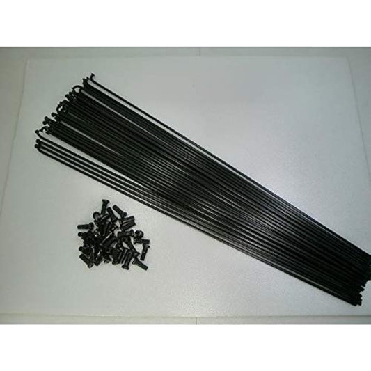 36 star spokes #14-297 Star Bright BK Black with nipples