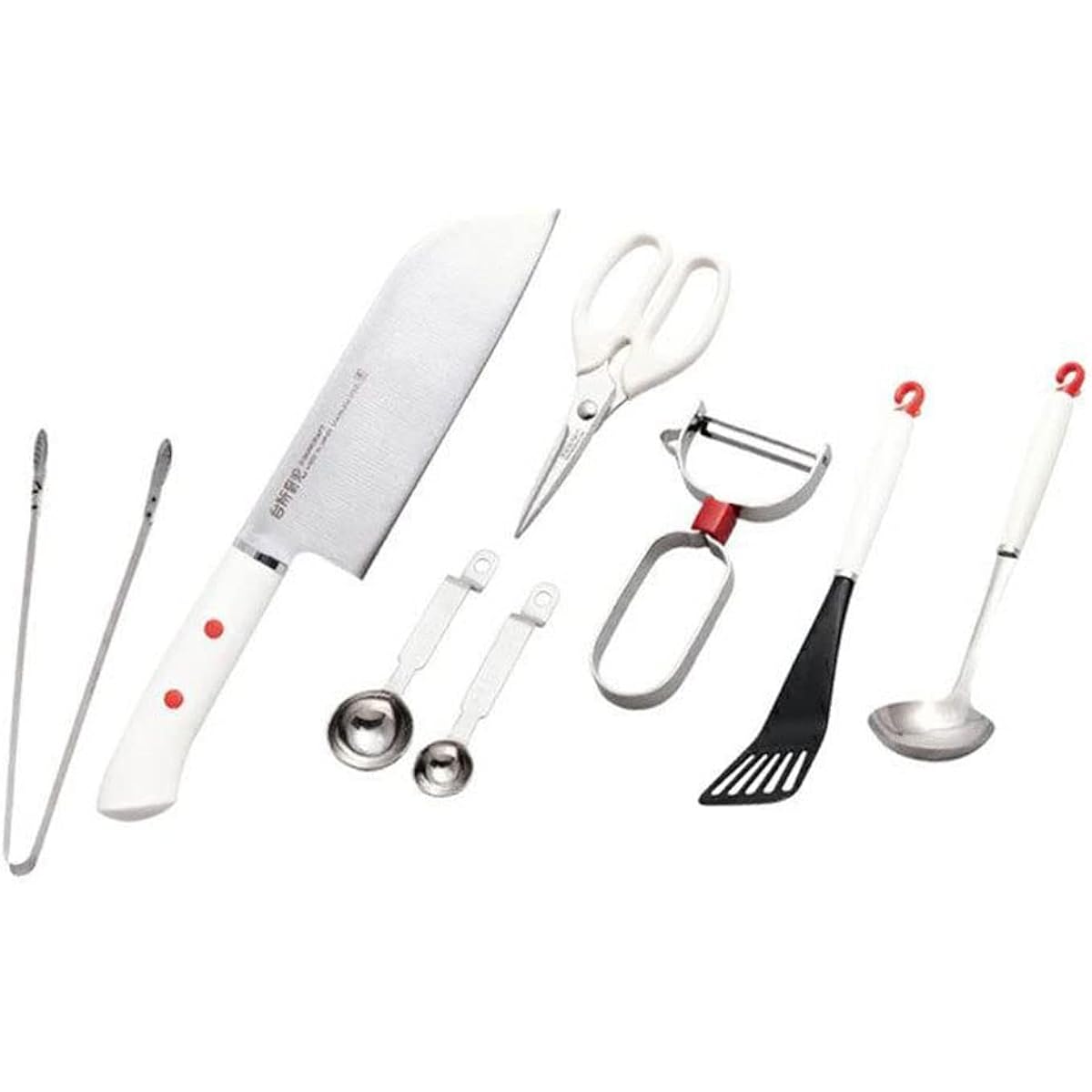 Suncraft Suncraft Kitchen Childcare Starter Set 7 Pieces Right-handed Knife Peeler Tongs Kitchen Shears Ladle Children's Cooking Utensils Food Education Children's Cooking Experience Learning DIG-701