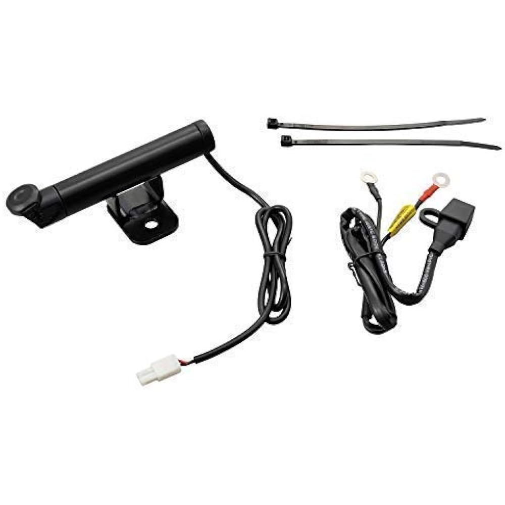 Daytona Motorcycle USB Power Supply & Clamp Bar USB (5V/2.1A) Compatible with iPhone/Android Stem Clamp Multibar USB Power Supply Short Low 100mm 93382