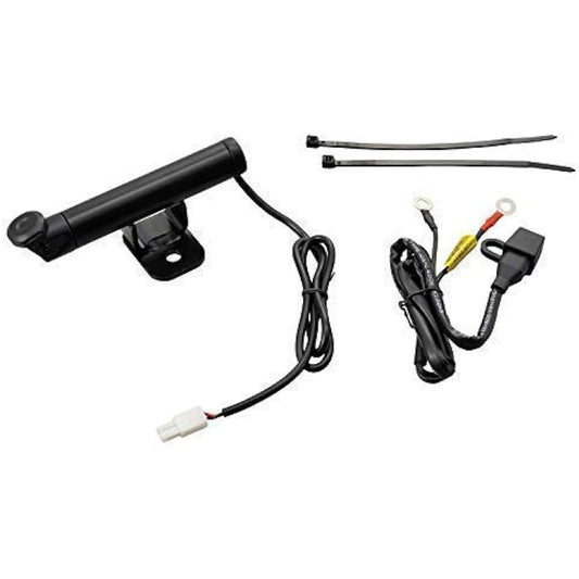 Daytona Motorcycle USB Power Supply & Clamp Bar USB (5V/2.1A) Compatible with iPhone/Android Stem Clamp Multibar USB Power Supply Short Low 100mm 93382