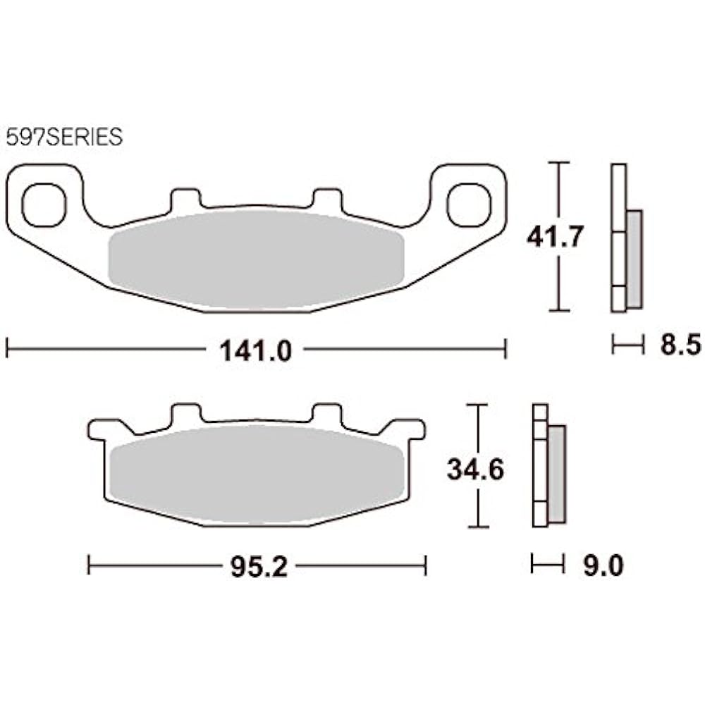 KITACO SBS Brake Pad 597LS Sinter Metal GPX400R GPZ400R ZZR400 Zephyr 750 GPZ900R ZZR1100 Zephyr 1100 etc. 777-0597030