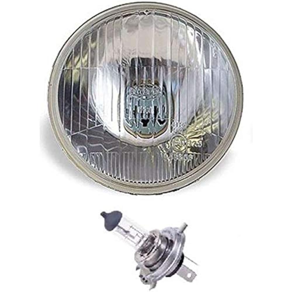 Octane Lighting 5-3/4 inch halogen semi-shielded beam headlight conversion Headlamp 60/55W H4 Light bulb