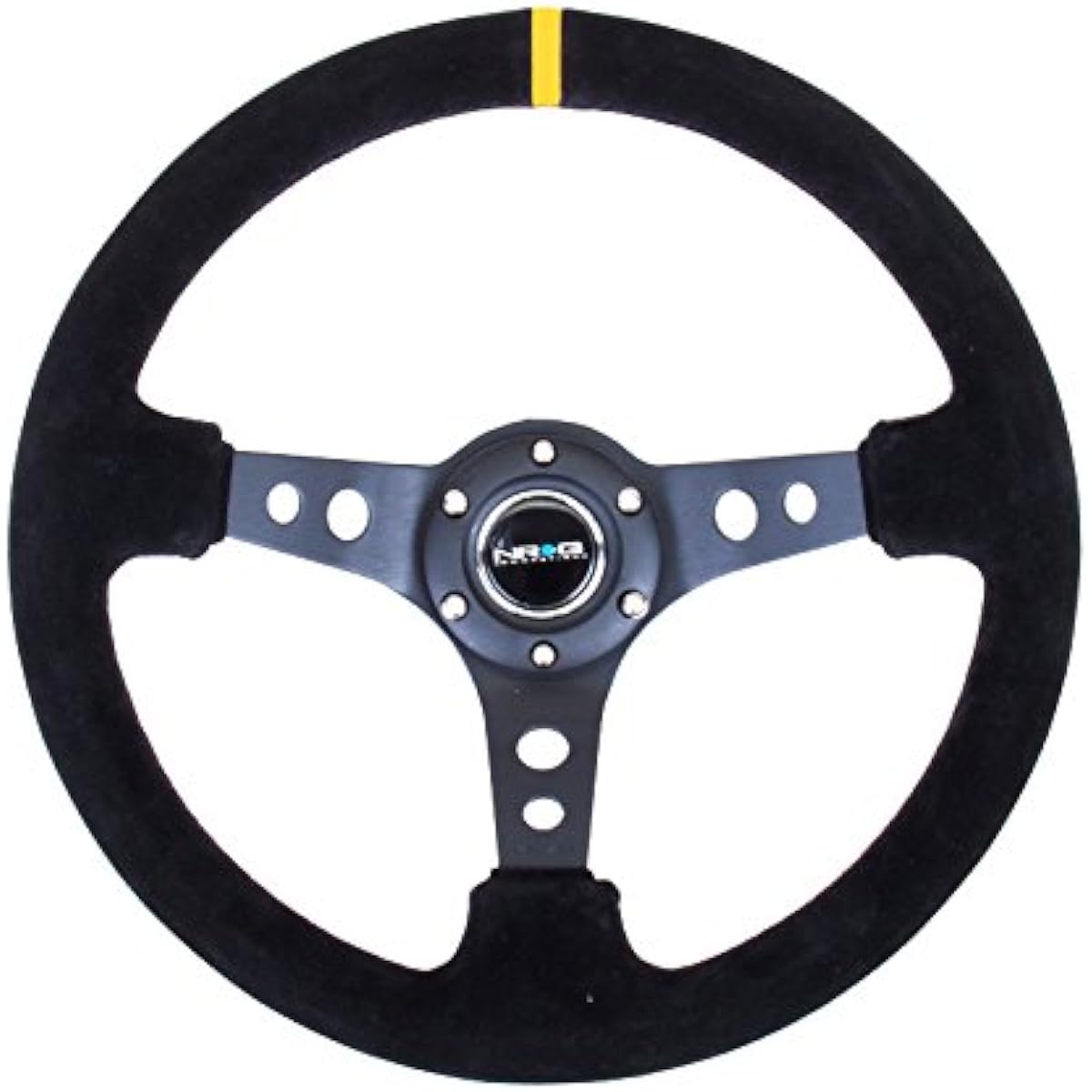NRG Innovations NRG Innovations ST-006S-Y 350mm Sports Steering Wheel (Depth 3) (Suede and Yellow Center Mark) NRG Innovations