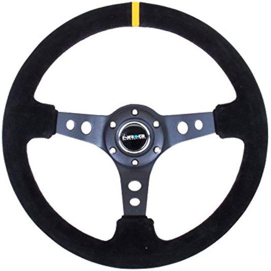 NRG Innovations NRG Innovations ST-006S-Y 350mm Sports Steering Wheel (Depth 3) (Suede and Yellow Center Mark) NRG Innovations