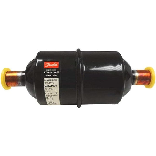 Danfoss Liquid Line Filter Dryer Dcl 083s 3/8" ODF 1-1.5 Ton Unidirectional 5-1/2" Length 2-1/4" Width 023Z5023