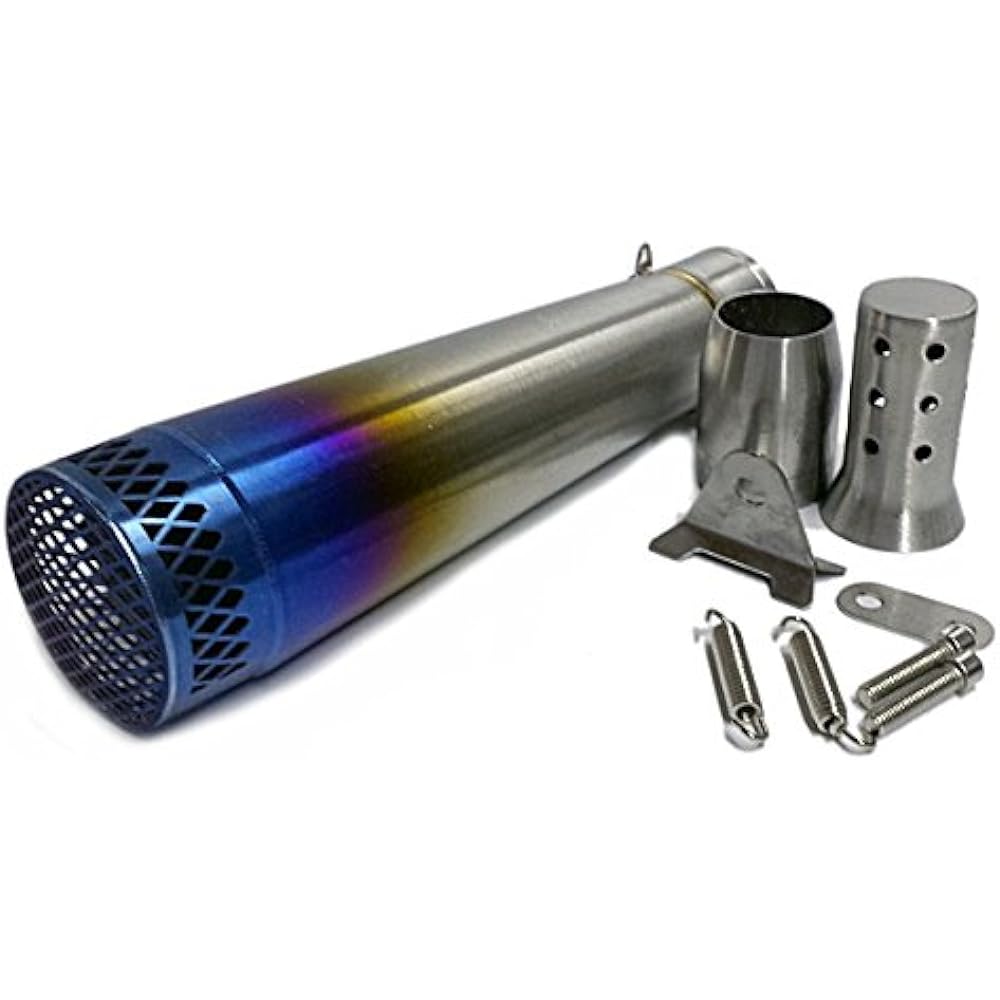 General Purpose 50.8mm Stainless Steel Short Silencer GP Slip-on Muffler/Mesh Jason Muffler Fake Titanium Hardened