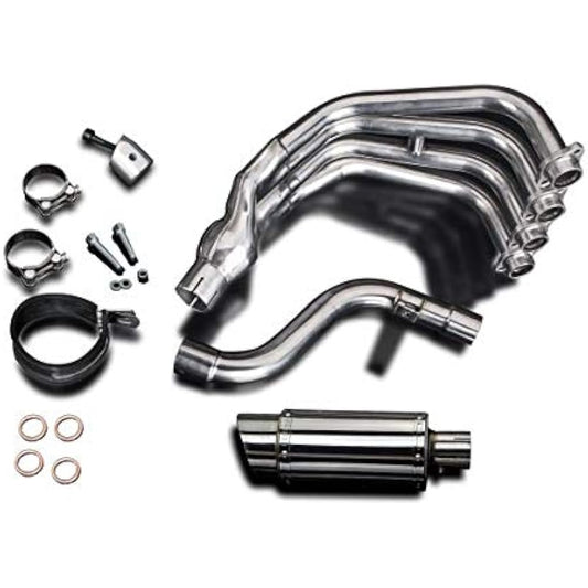 DELKEVIC Full Exhaust Stainless Lace Muffler YAMAHA XJ6 DIVERSION 2009-2018 Down Pipe Muffler COM02BG
