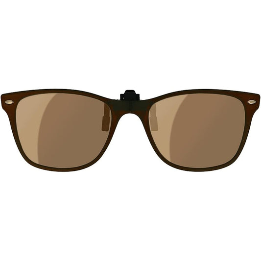 HUG OZAWA GR-010C brown matte green glass instant sunglasses foldable clip-on sunglasses polarized lenses GR-010C brown matte lenses: brown + silver mirror