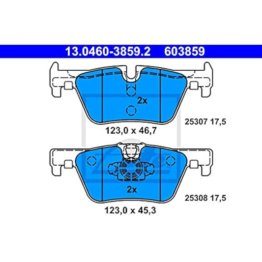 ATE 34216873093 13046038592 Brake Pad (Rear) Left & Right Minute (Set