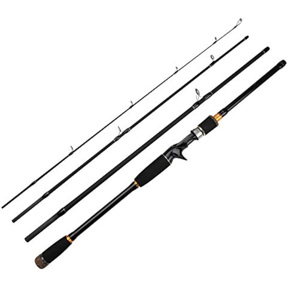 TAIGEK 2.1m/2.4m/2.7m/3.0m Fishing Rod Compact Egging Rod Spinning Rod/Casting Rod 4-Segment Long Throw Rod Sea Fishing Casting Rod (2.4M-Casting Rod)