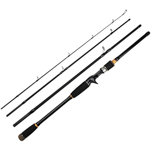 TAIGEK 2.1m/2.4m/2.7m/3.0m Fishing Rod Compact Egging Rod Spinning Rod/Casting Rod 4-Segment Long Throw Rod Sea Fishing Casting Rod (3.0M-Casting Rod)