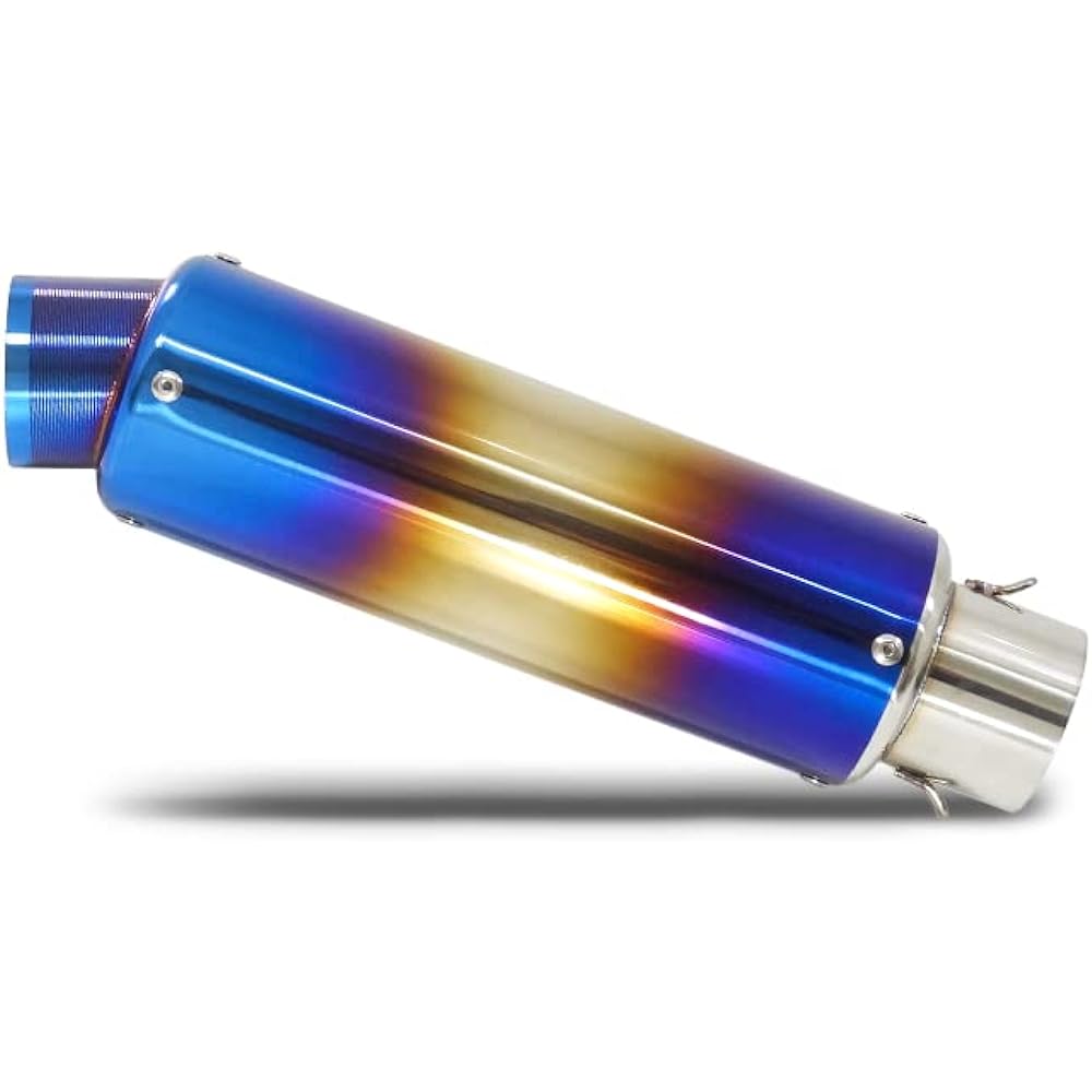 General Purpose 60.5Φ Stainless Slip-on Muffler GP Silencer Titanium Brown Color Short Straight