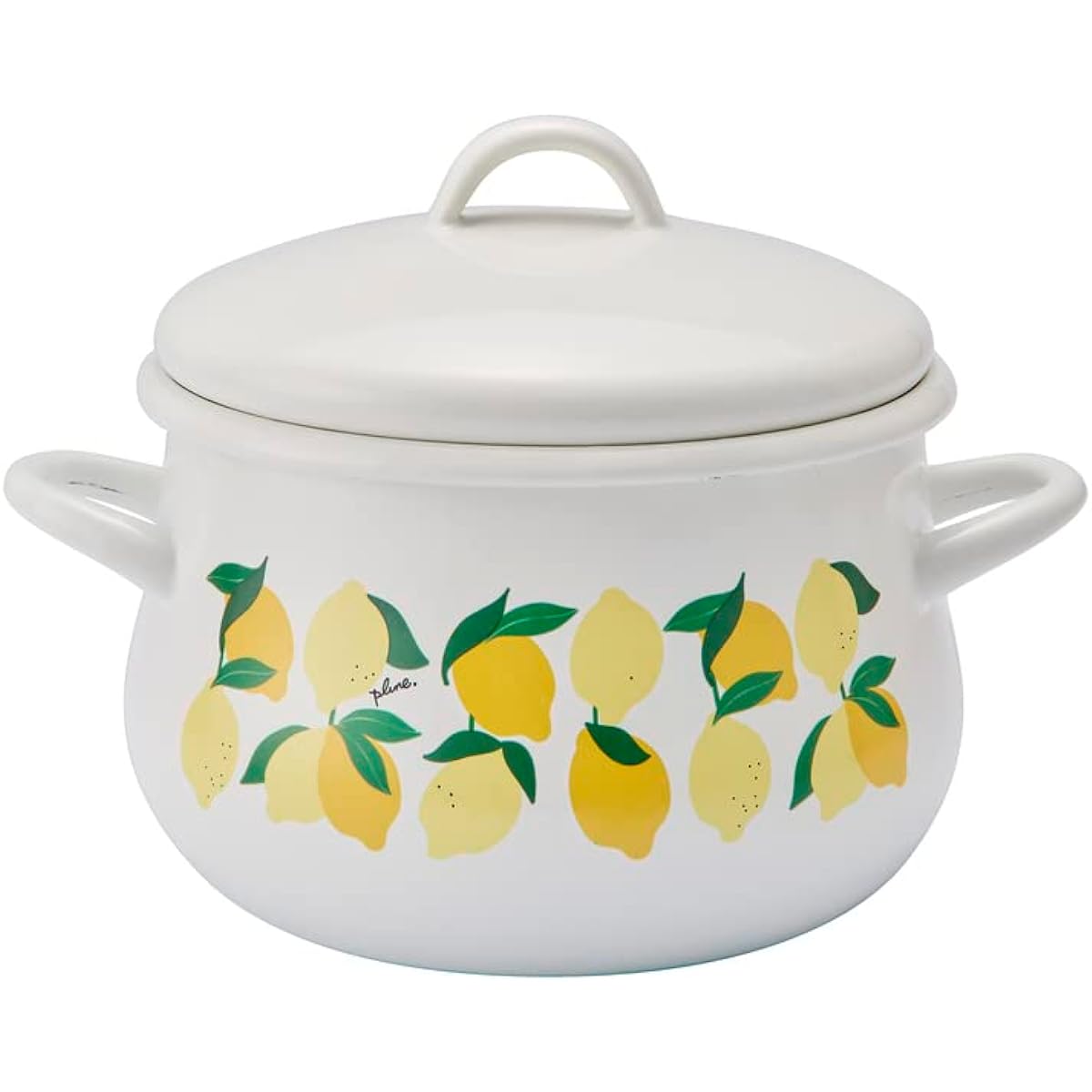 Plune Enamel Two-handed Pot 16cm Two-handed Pot Lemon